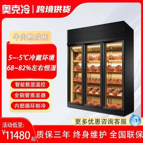 牛肉干式熟成柜和牛展示柜排酸柜牛排柜鲜切商用烤肉冷藏柜冷冻柜