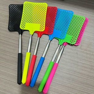 家用可伸缩苍蝇拍创意加长柄灭蚊拍加厚迷你多功能不锈钢驱蚊拍子