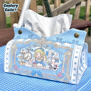 [梦游仙境]可爱卡通纸巾盒梦幻可爱家用客厅车载高级皮质餐巾厕所