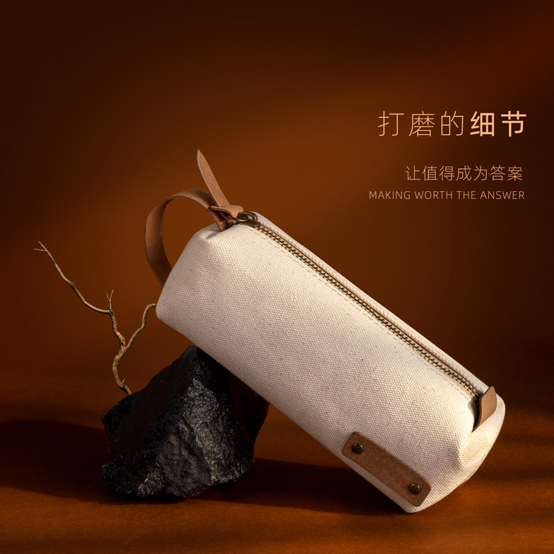 复古笔袋高颜值初中生小众文具笔盒设计感ins日系小学男孩文具袋