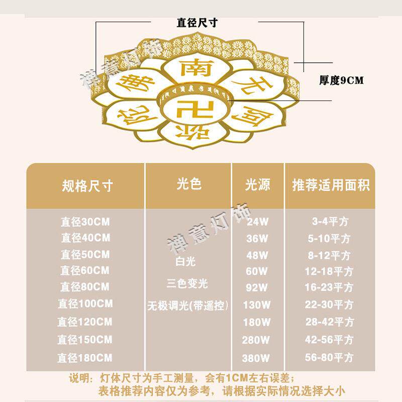 莲花吸顶灯佛堂藏式灯六字真言客厅蒙古包观世音菩萨大明心咒族梵