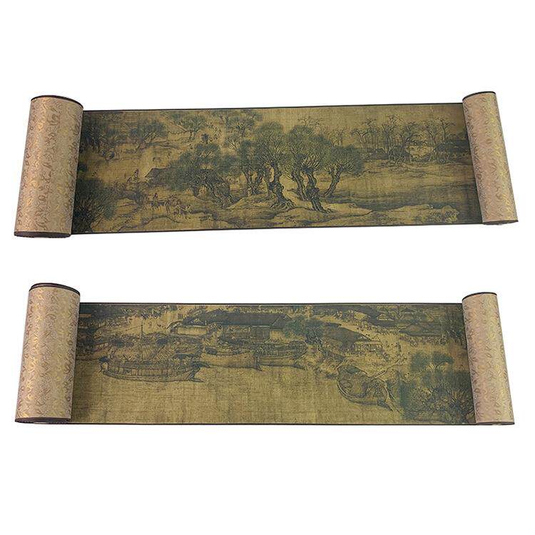 清明上河图全卷图丝绸画古卷轴画中国风15米长卷十大名画千里江山