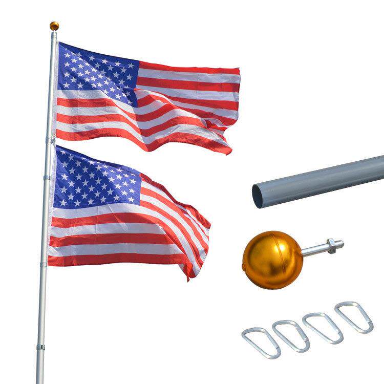 铝合金旗杆9米12米杆可选户外金属双旗帜伸缩旗杆源头工厂