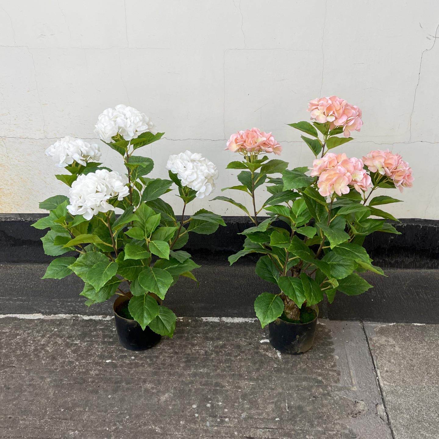 仿真手感保湿绣球花盆栽家居婚庆节日装饰摆件假花盆栽花艺布置