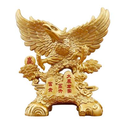 中式大展宏图老鹰摆件办公室桌面摆件客厅酒柜家居装饰树脂工艺品