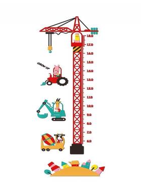 M321塔吊身高贴儿童房墙贴纸画自粘可移除儿童房间装饰卧室布置