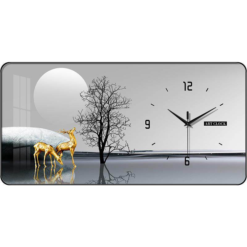 北欧轻奢装饰钟表挂画钟客厅现代简约时钟大气家用时尚网红挂表画