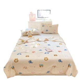 软软der 针织冰豆豆小清新卡通印花亲肤柔软裸睡夏被空调房薄被子