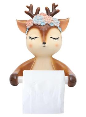 免打孔卡通动物创意家居厕所卷纸架装饰卷纸筒卫生间纸巾盒壁挂式