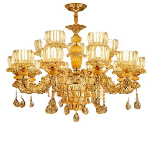 客厅吊灯2024年新款欧式奢华玉石别墅餐厅主卧室水晶家用大厅灯具