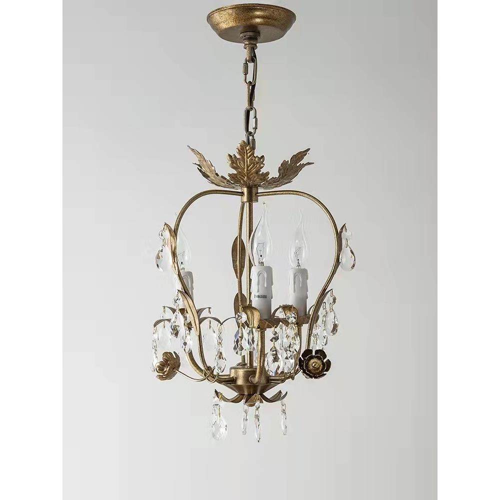 创意美式乡村铁艺水晶吊灯走廊卧室餐厅服装店吧台衣帽间灯具,家装灯饰光源,智能吊灯,淘宝优惠券,粉丝福利购,淘宝优惠卷