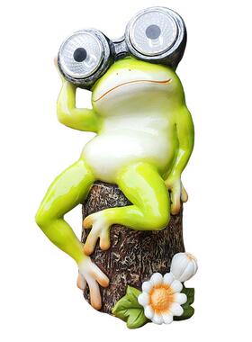 创意可爱仿真青蛙树脂工艺品户外太阳能灯庭院灯摆件花园装饰品