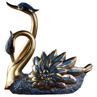 欧式天鹅摆件红酒架树脂工艺品轻奢客厅家居酒柜装饰品创意摆设