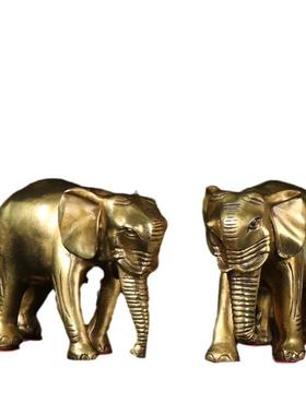 花象财福对象光身象工艺品摆件铜大象吸水象