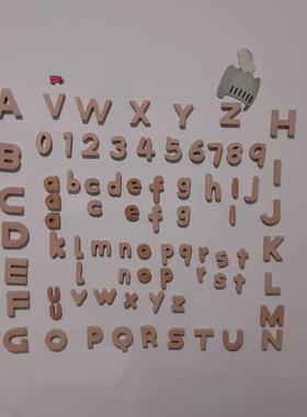 ns字母积木大小写数字蒙氏字母活动板开放型积木教具