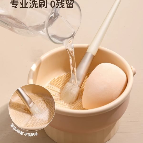 化妆刷清洗桶桌面收纳盒晾晒架大容量美妆蛋工具粉扑刷子筒高颜值