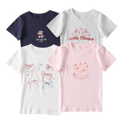 Hollister春秋款小海鸥女装美式复古印花修身短袖T恤甜美风上衣潮