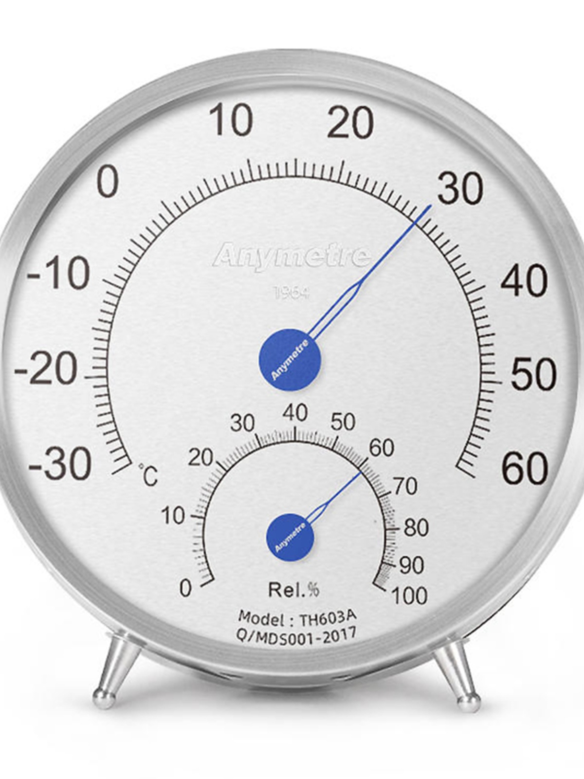 TH603A高精度温湿度计家用室内工业不锈钢挂墙式干湿温度表