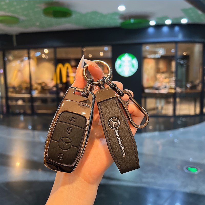 适用于新E350L钥匙套C260L车E300L包C200扣C级E级GLC/EQC壳男