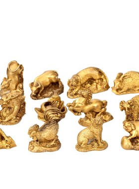 铜十二生肖摆件全套铜鼠牛虎属兔龙蛇马羊猴鸡狗猪摆件工艺品摆件