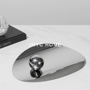 轻奢简约客厅茶几干果收纳托盘托盆餐厅吧台桌面酒店别墅摆件软装