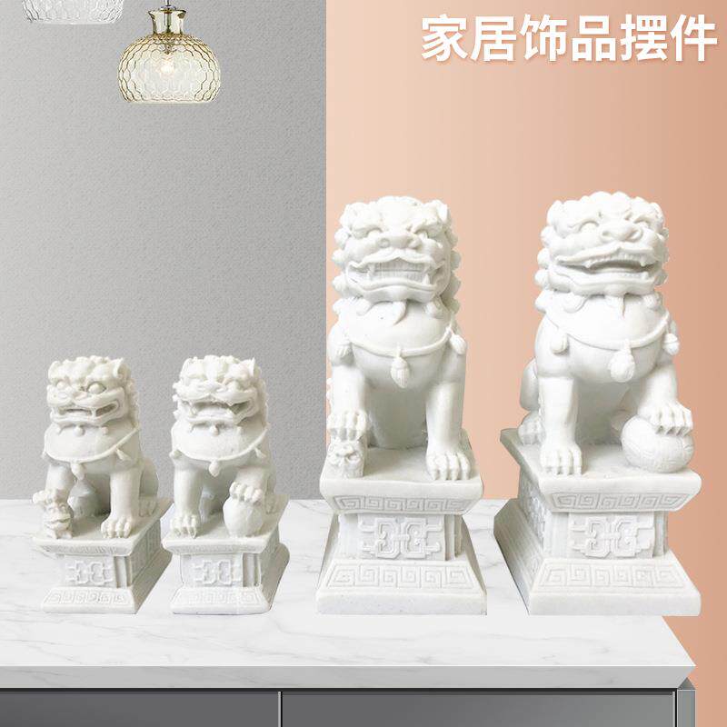 新中式工艺品家居摆饰办公室书靠书档房狮子树脂工艺品摆件