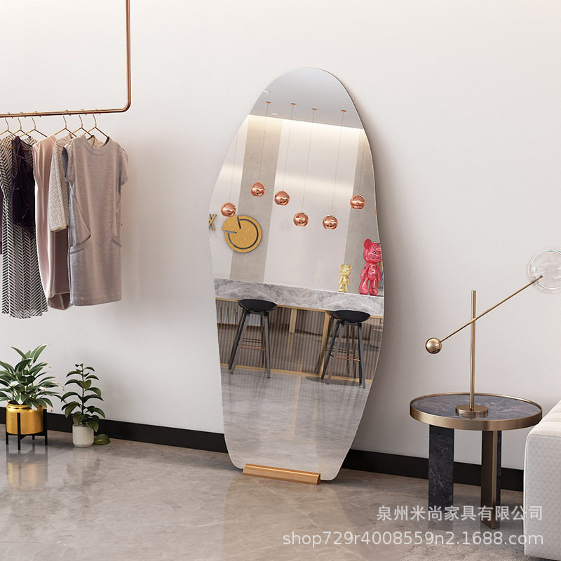 轻奢不规则立体全身落地镜子异形穿搭镜工作室服装店试衣镜落地式