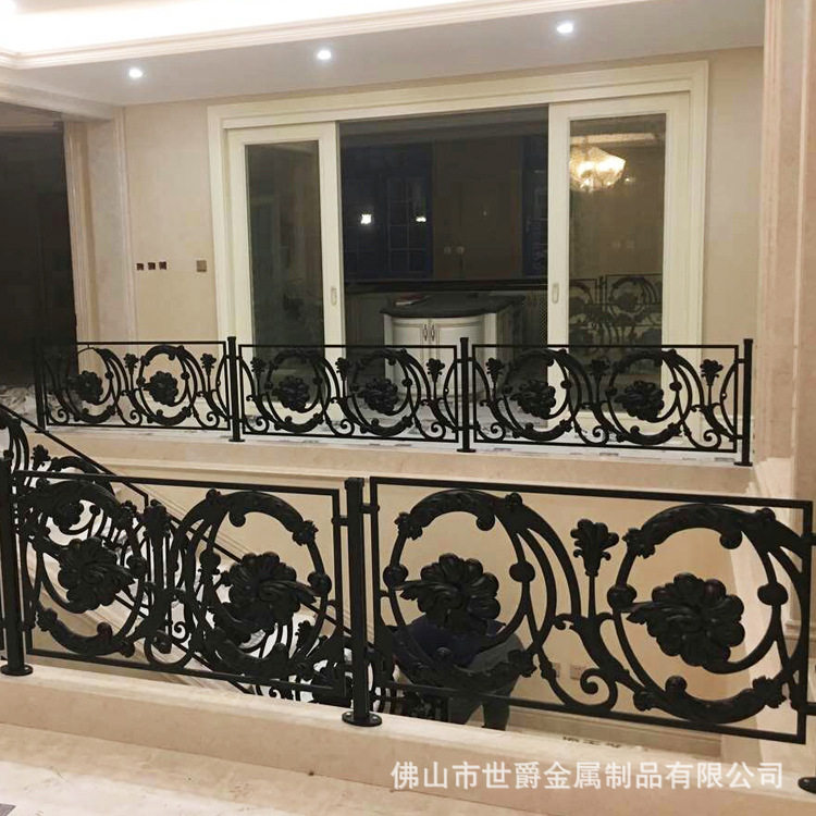 黑色烤漆铝合金弧形楼梯扶手