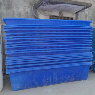 直销蓝白色大型长方形3.16米塑料方箱塑胶筐推布车牛筋方桶