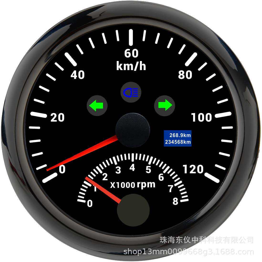 热销汽车仪表85mm速度表转速二合一12V24V汽车指针速度表
