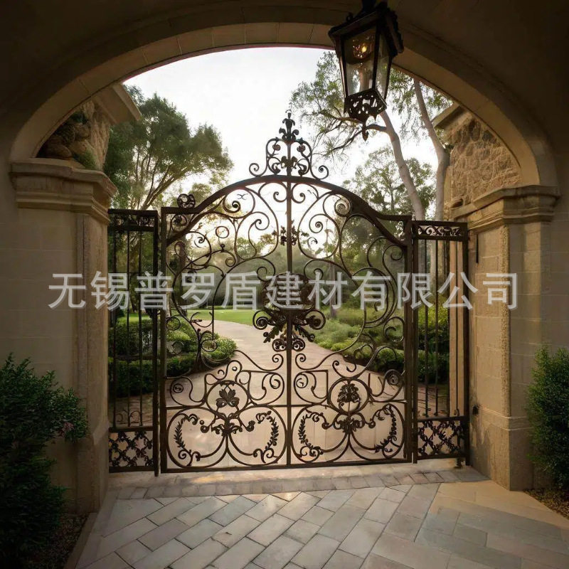 铁艺大门艺术花卉锻打花园单开门别墅庭院景观装饰门