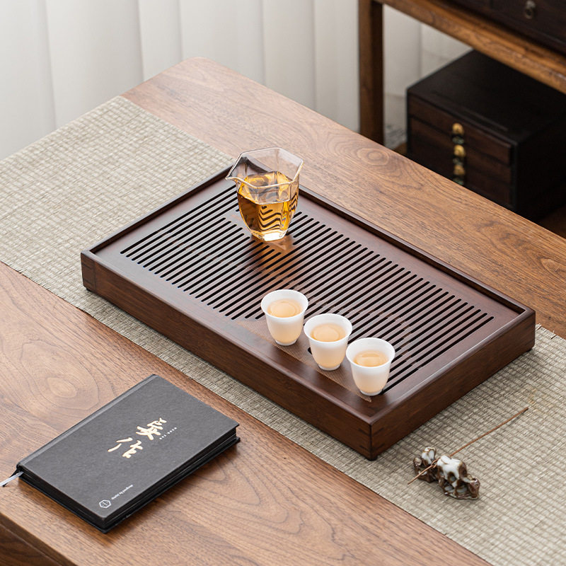 山外山中号家用茶盘新中式简约小型竹制干泡台茶盘轻奢茶托盘