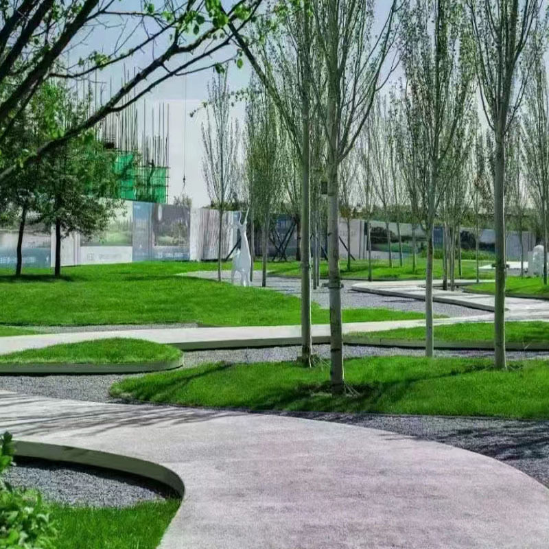 天然黑灰水洗砾石铺路造景