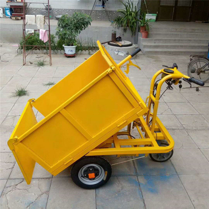 建筑工地用电动手推车拉砂浆灰斗车农用三轮电动翻斗车养殖搬运车