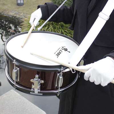 LADE14寸小军鼓不锈钢小队鼓送背带鼓棒行进鼓军乐队小军鼓