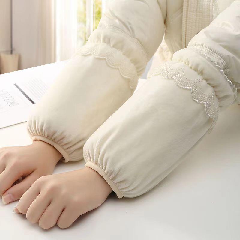 秋冬季短款花边袖套女款耐