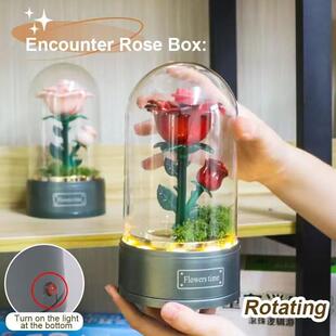 七夕情人节礼物送女友玫瑰花浪漫发条音乐盒摆件送闺蜜生日小礼物