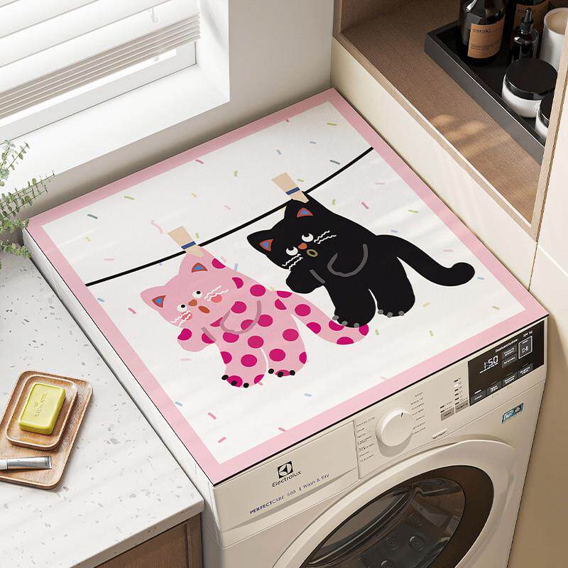滚筒洗衣机防尘盖布盖垫吸水防晒冰箱罩垫布硅藻泥床头柜台面垫子