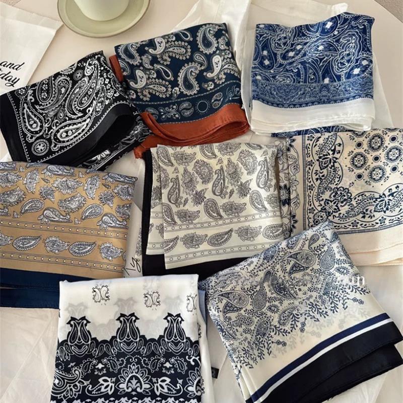 新款腰果丝巾女夏春秋韩版百搭印花小领巾职业装装饰围巾搭衬衫