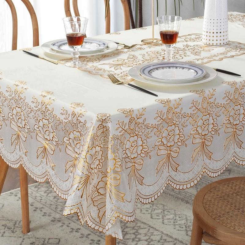 欧式烫金桌布防水防油免洗