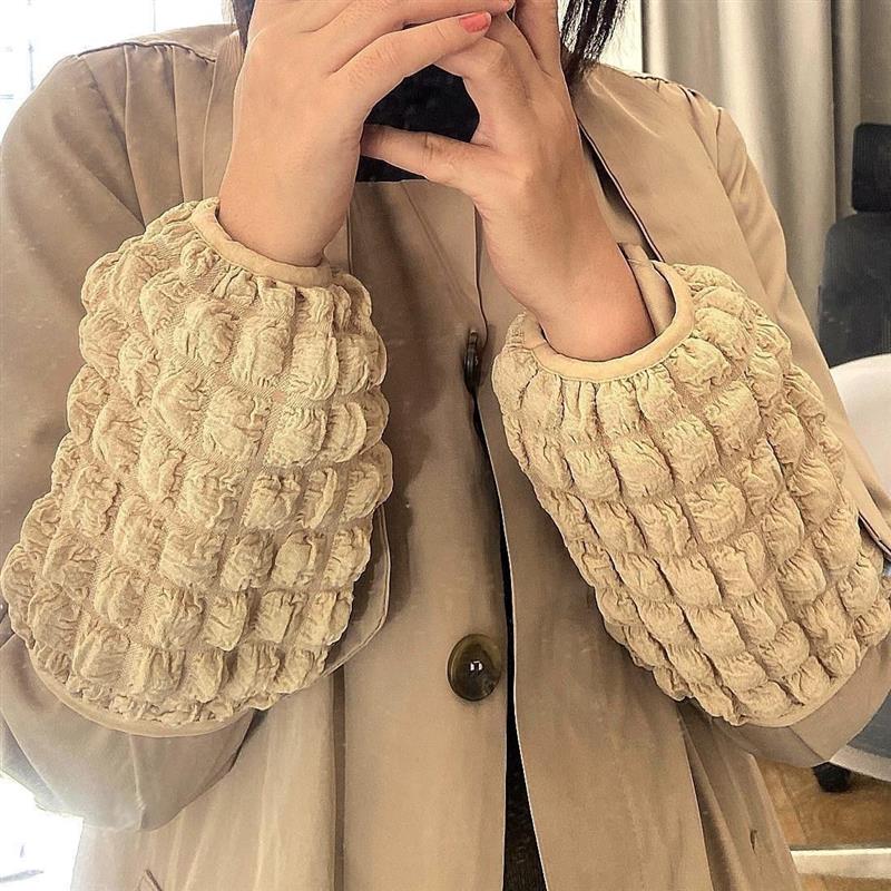 保暖时尚二合一泡泡袖套女