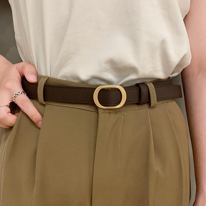 韩国东大门2025年新款韩版黑色腰带无孔女学生扣皮带软不用打孔潮