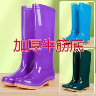 女中筒防水高筒防滑雨靴女士短筒成人保暖加棉厨房低筒水鞋 雨鞋 女