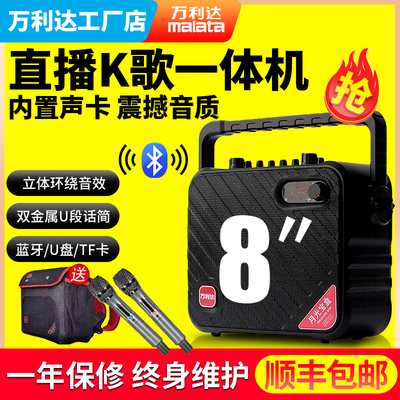 手提大功率广场舞直播声卡一体机