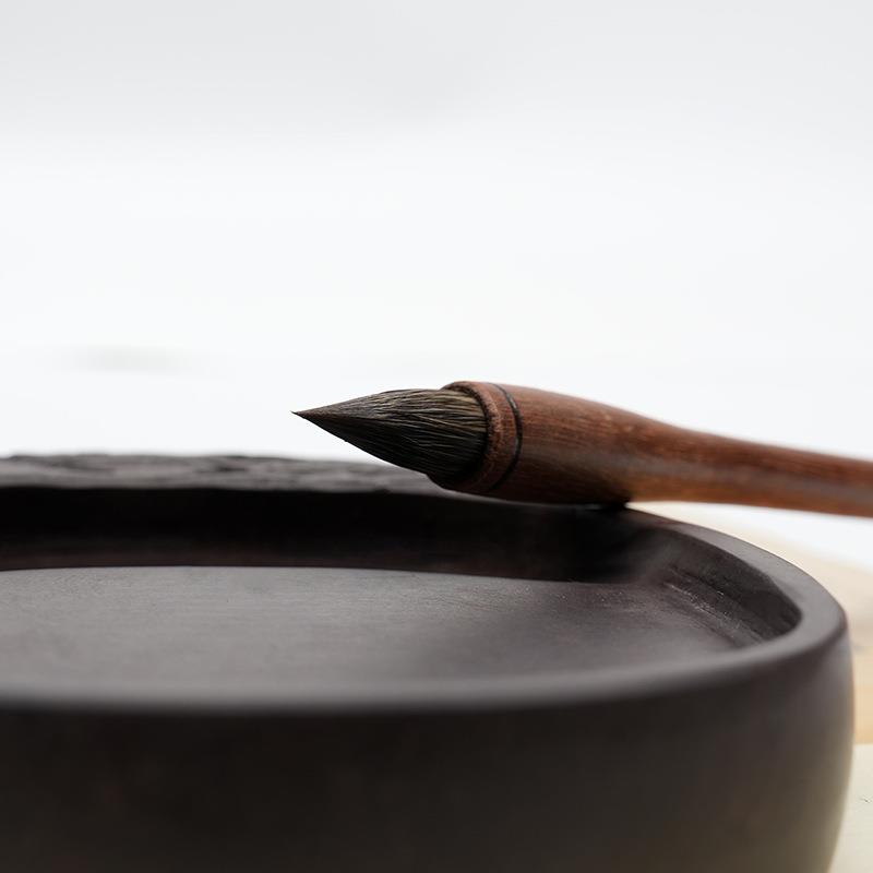 内柱狼毫外披鼠须油木杆兼毫小楷蝇头毛笔小号短锋蒜头抄经书法笔