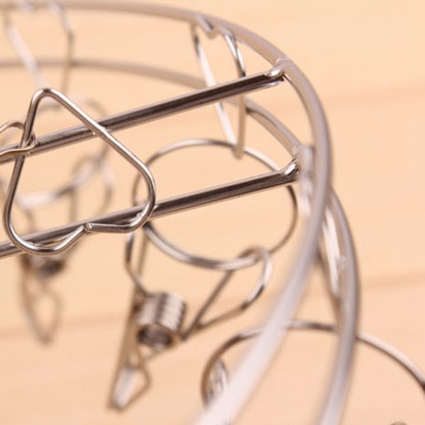 防风衣架不锈钢圆形多夹子晾衣架袜架袜子夹内衣夹内裤衣架无痕