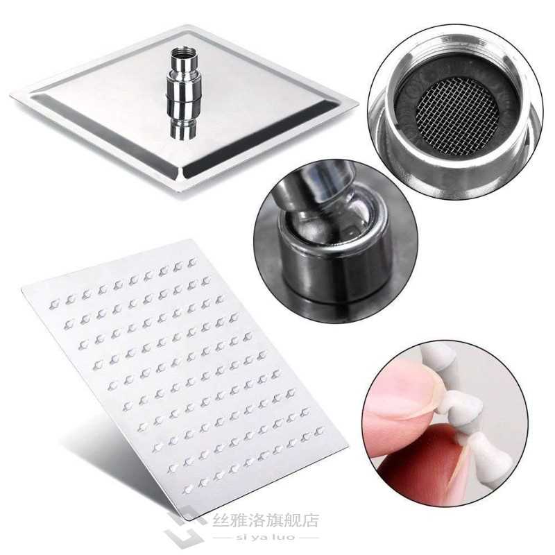 极速Square Bathroom ainless eel Rain Shower Head Rainfall 12
