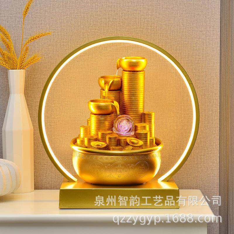 陶瓷喷泉流水摆件生财加湿器鱼缸客厅房间办公室装饰品水景观礼品,家居饰品,流水摆件,淘宝优惠券,粉丝福利购,淘宝优惠卷