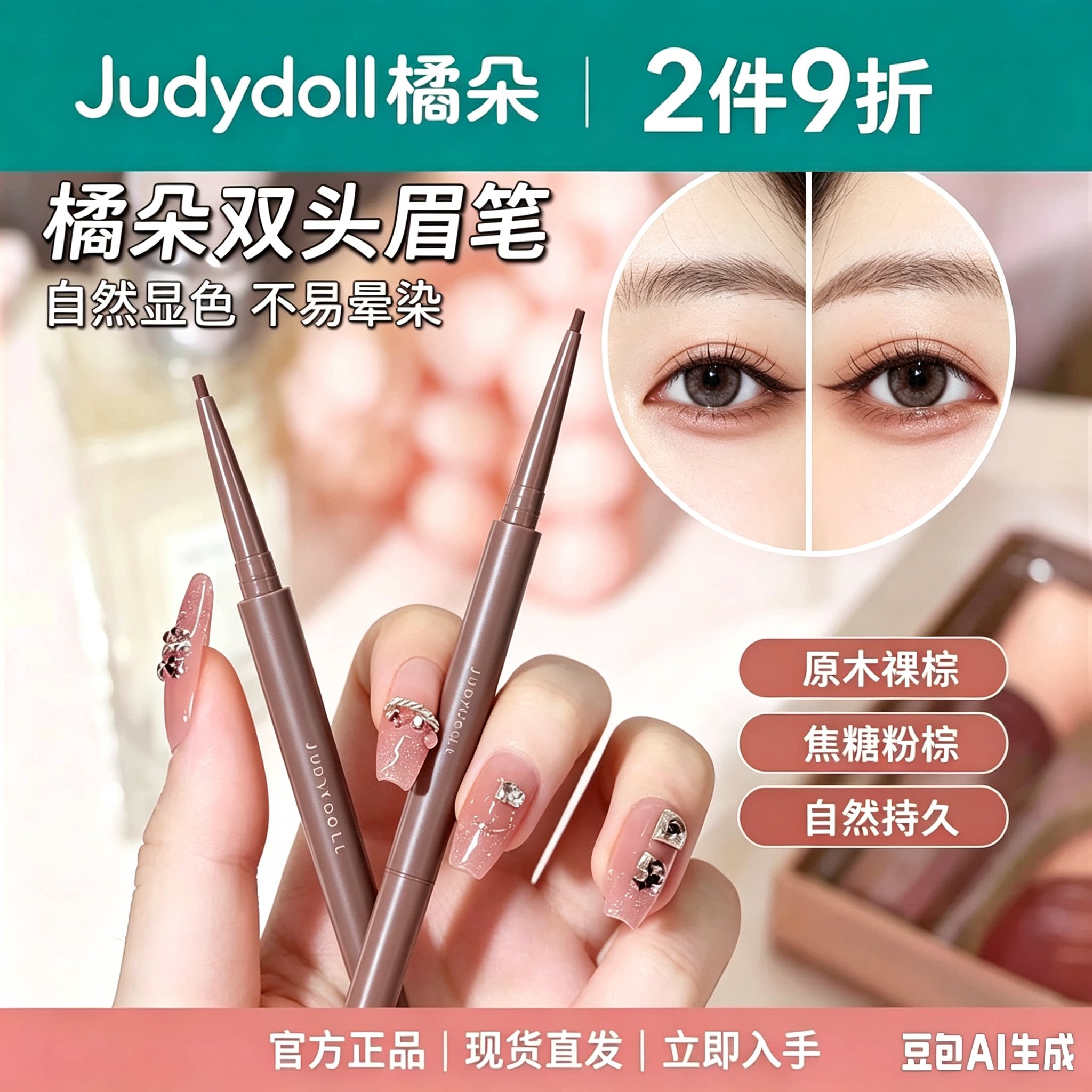 Judydoll橘朵双色眼线胶笔双头卧蚕笔唇线下至眼线笔不晕染防水图片