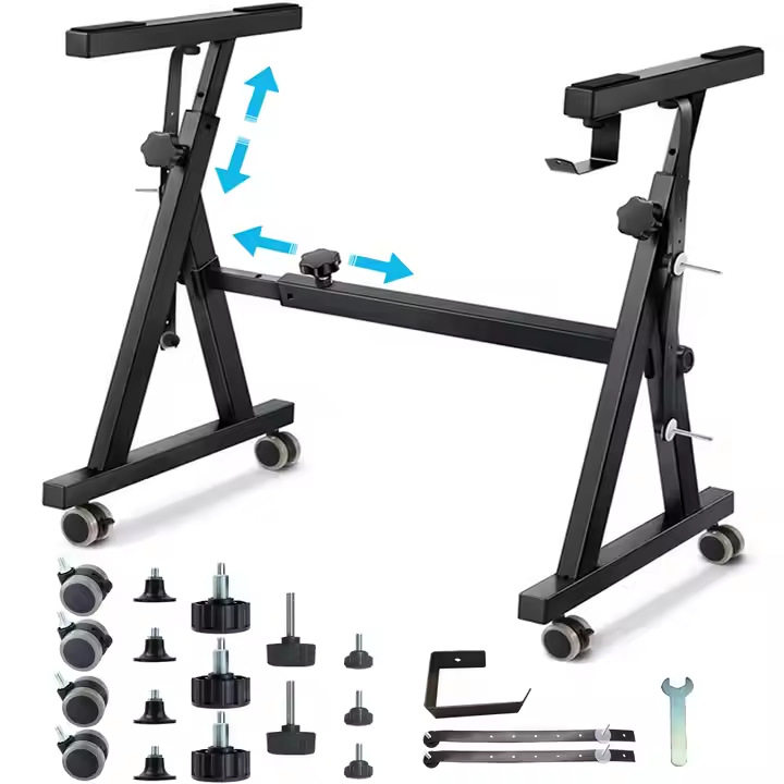 便携式Z型电子琴架 重型钢琴键盘支架带轮子54键61键88键通用可调